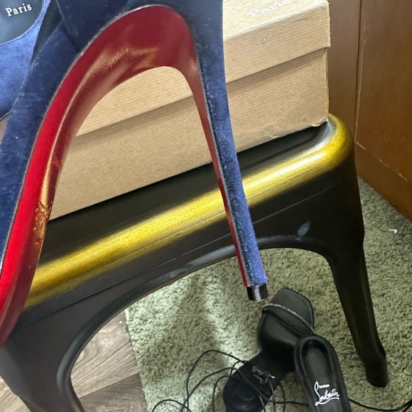 Christian Louboutin Navy Iriza Heels - Picture 15 of 16